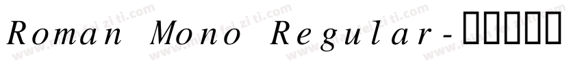 Roman Mono Regular字体转换